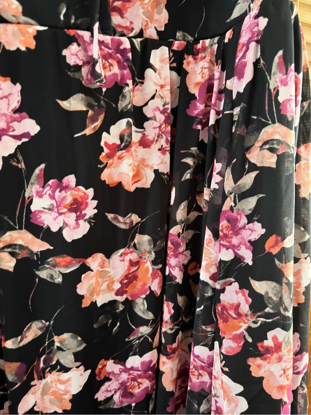 torrid Black Midi Dress with Pink Floral Print - Picture 3 of 13